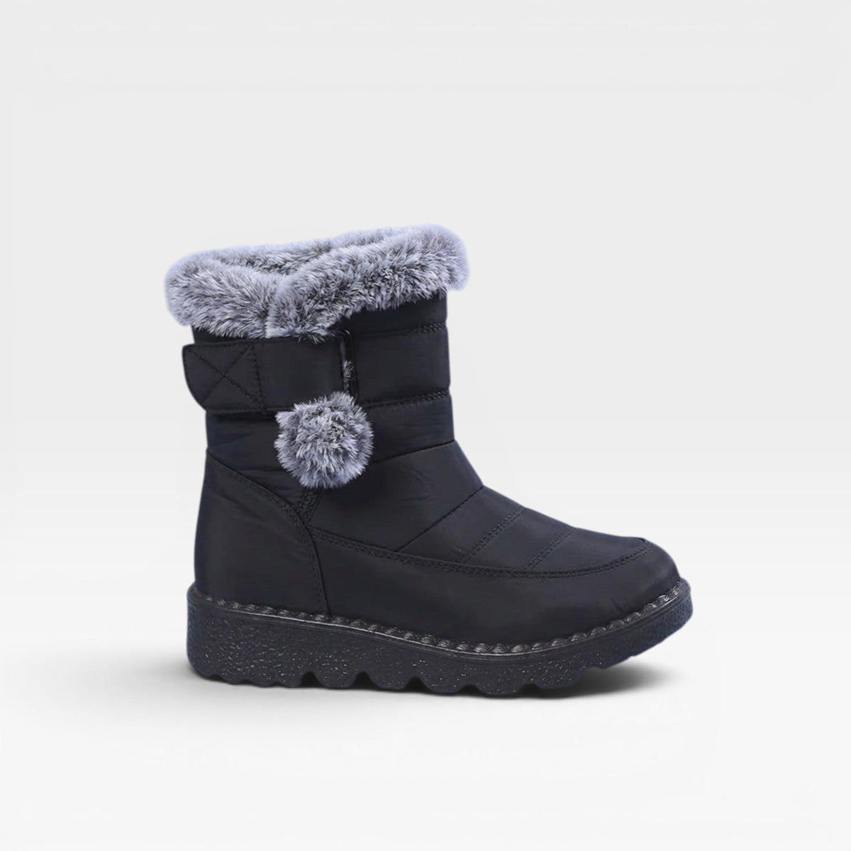 Women's Waterproof Quilted Snow Boots with Faux Fur