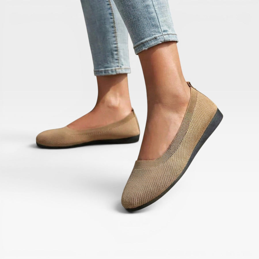 Women's Knitted Ballet Flats with Padded Sole — view 4