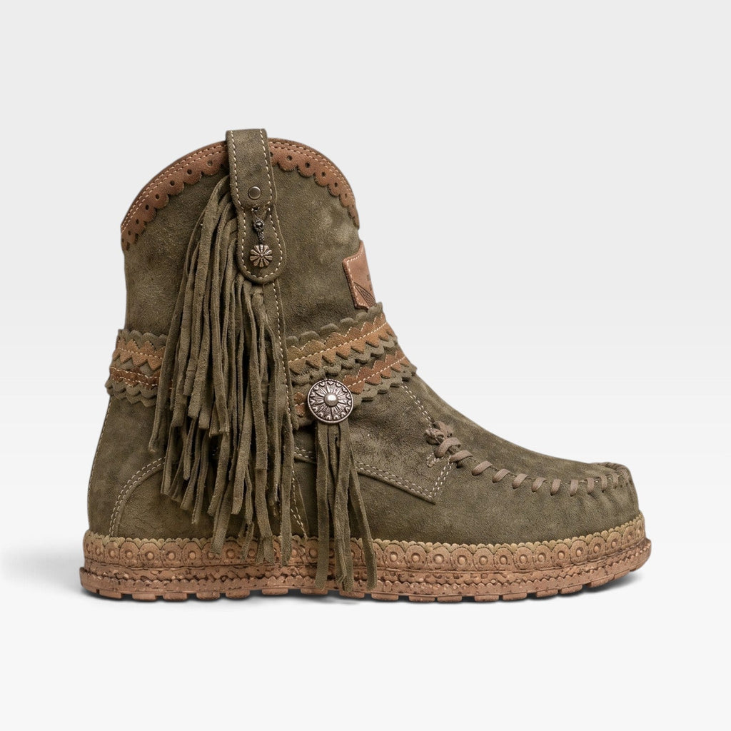 Women's Suede Fringe Ankle Boots