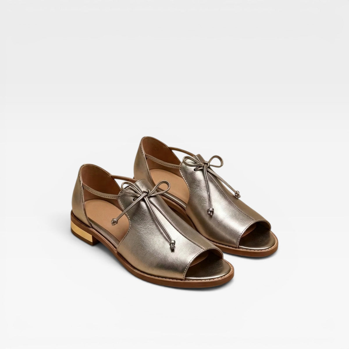 Women's Leather Open-Toe Sandals with Ankle Strap — view 2