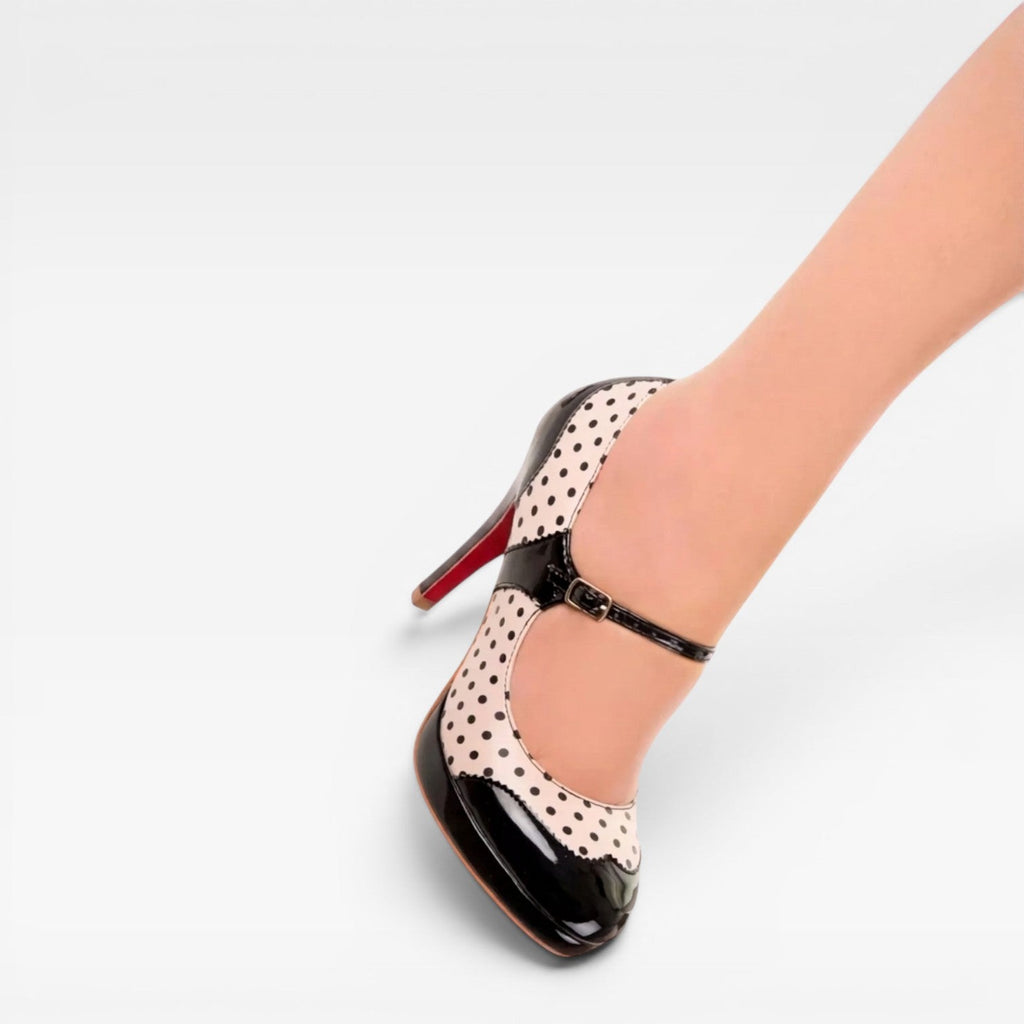 Women's Polka Dot Mary Jane Heels — view 6