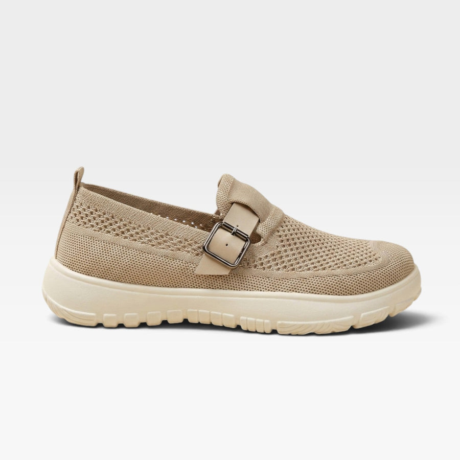 Women's Mesh Slip-On Trainers with Buckle Strap