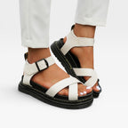Women's Chunky Wedge Sandals with Crossover Straps — view 2