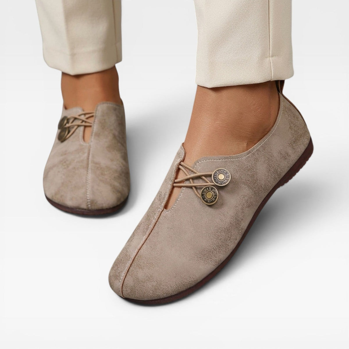 Women's Flat Button Loafers — view 3