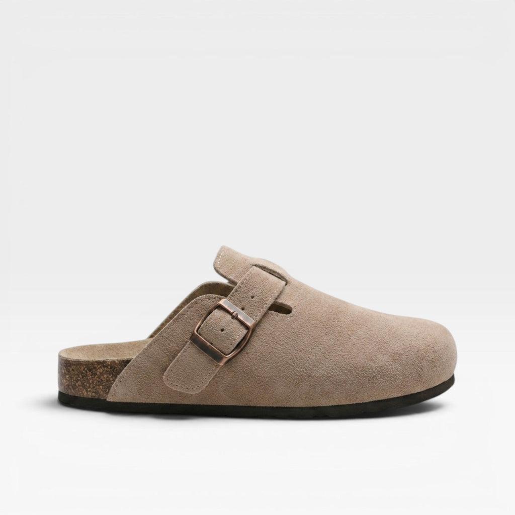 Women's Suede Clogs with Cork Sole