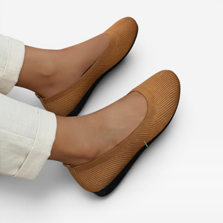 Women's Knitted Ballet Flats with Padded Sole — view 8
