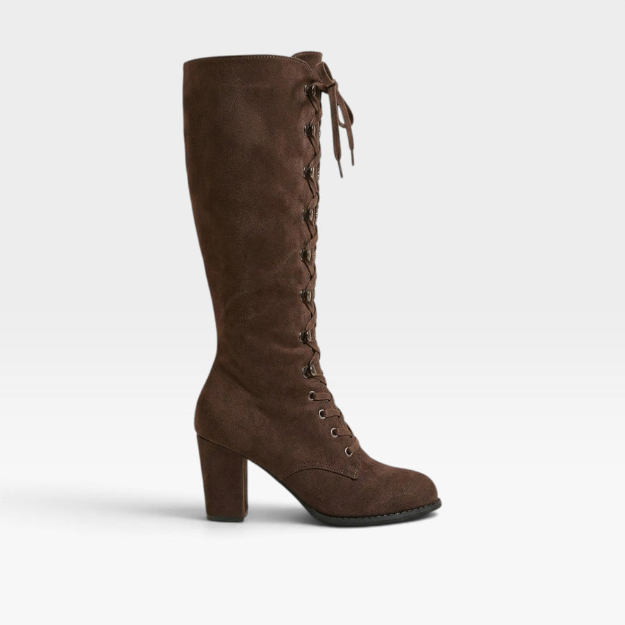 Women's Lace-Up Ankle Boots with Square Heel
