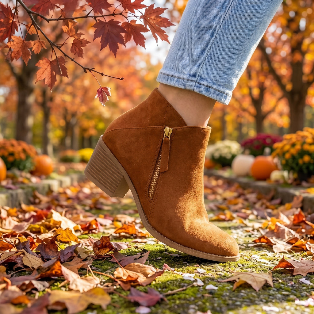 Women's Suede Ankle Boots with Orthopaedic Insole — view 8