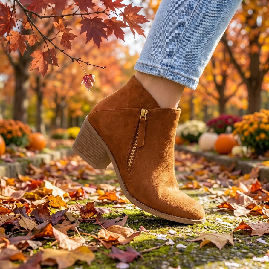 Women's Suede Ankle Boots with Orthopaedic Insole — view 8