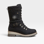 Women's Lace-Up Winter Boots with Knitted Cuff