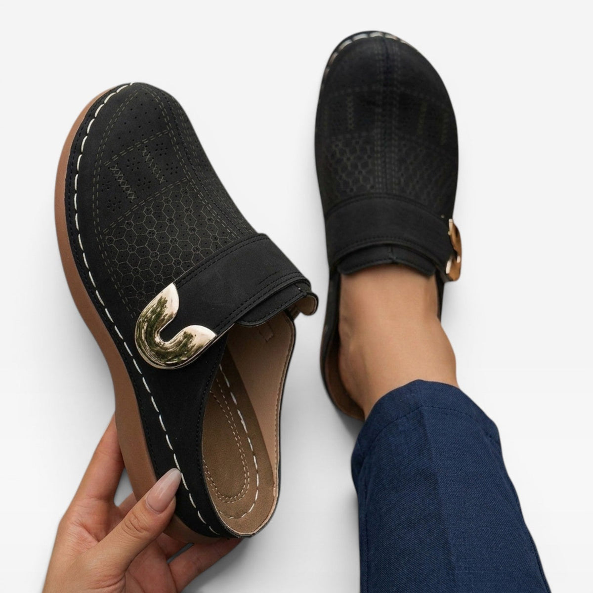 Women's Closed-Toe Faux Leather Mules — view 2