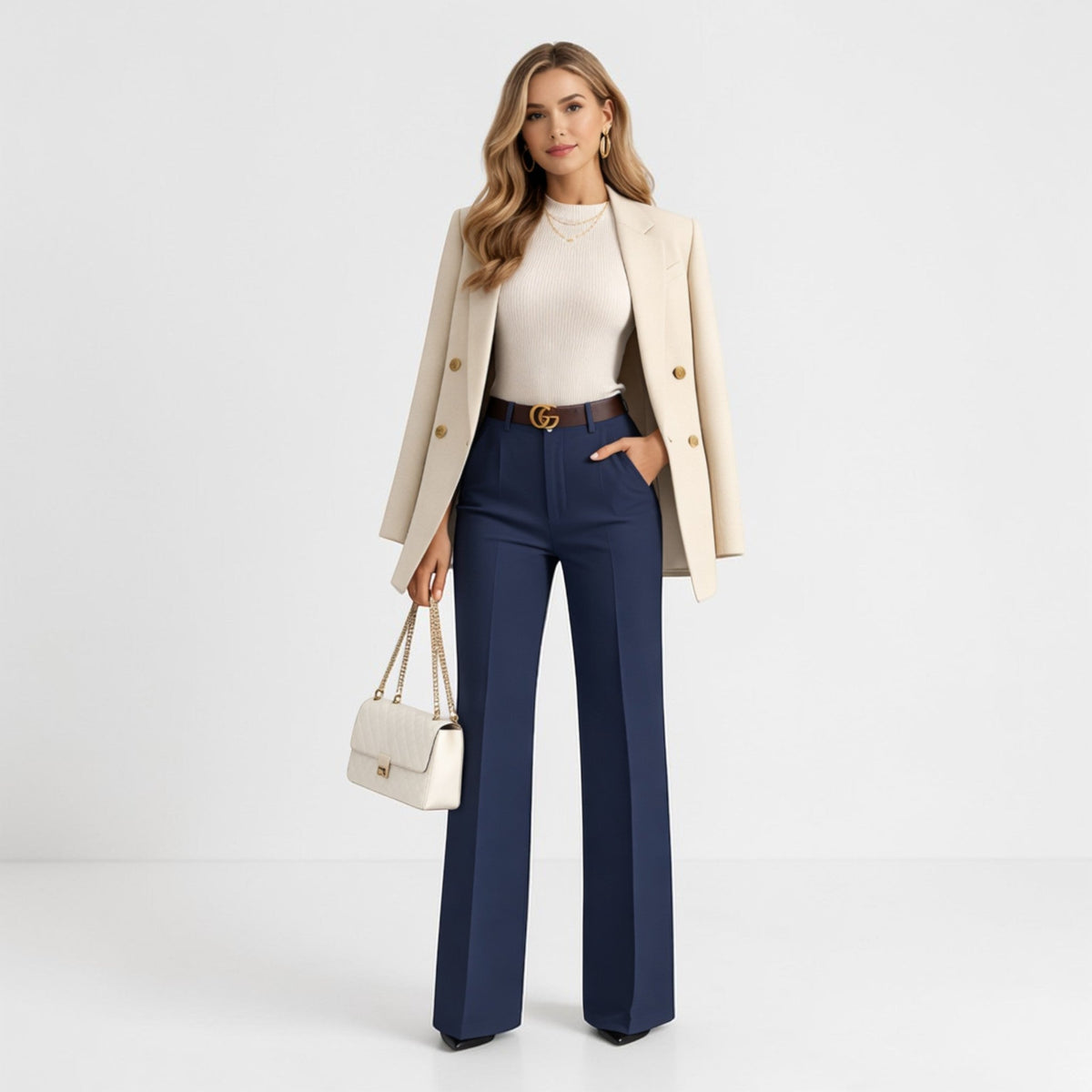 Women's High-Waisted Wide-Leg Trousers | Polzeath