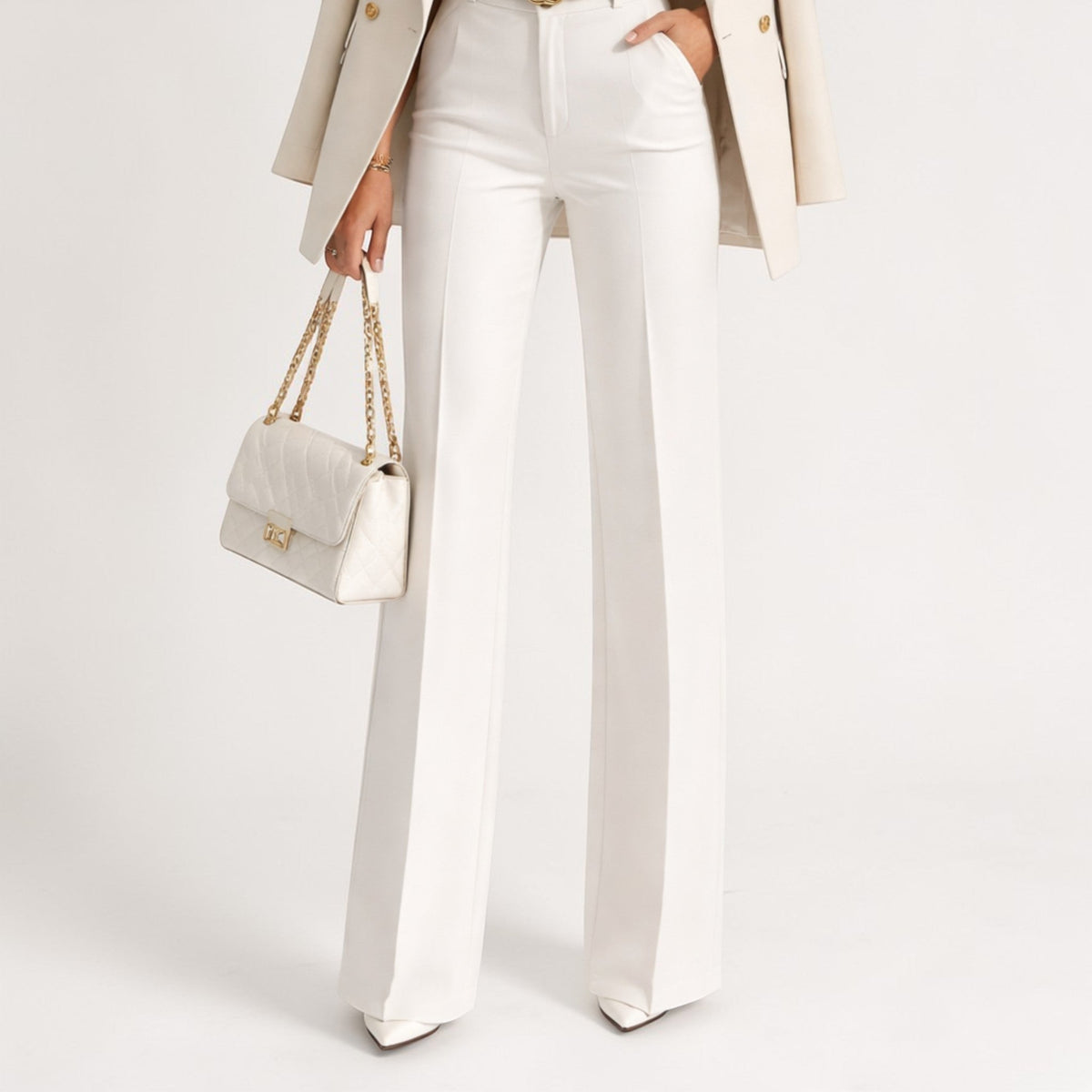 Women's High-Waisted Wide-Leg Trousers | Polzeath