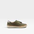 Women's Perforated Suede Slip-On Trainers with Tassels