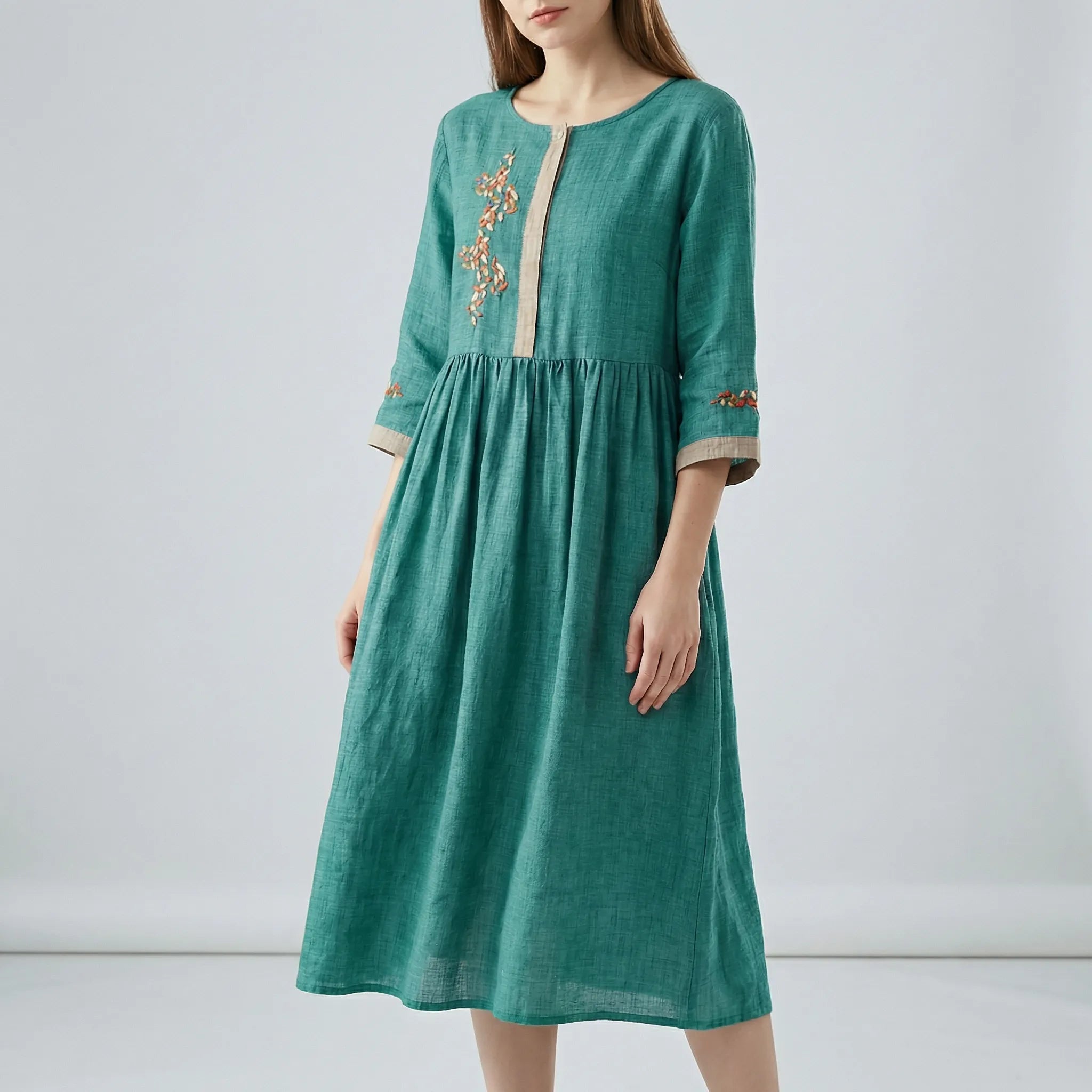 Women’s Embroidered Ethnic-Style Dress - Parker and Grant