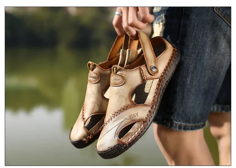Men's Classic Leather Sandals – Mijas