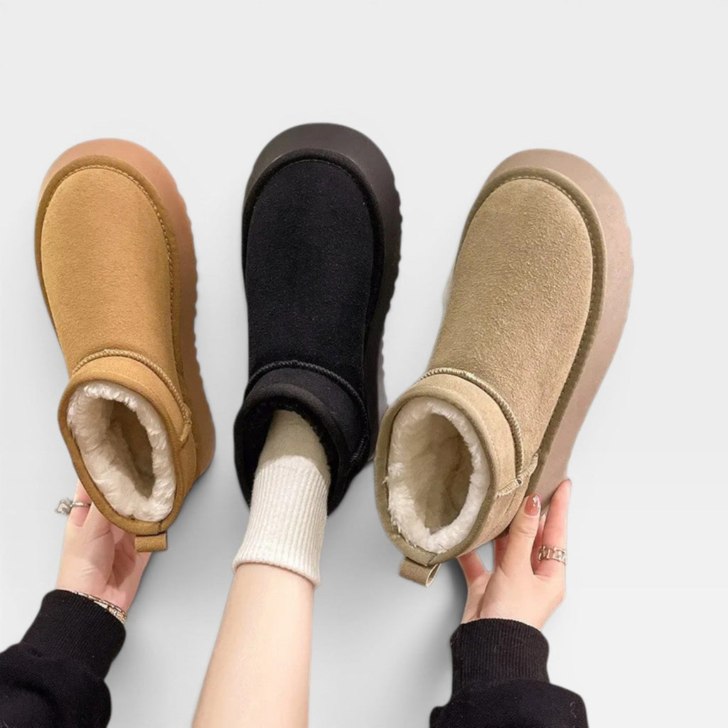Women's Shearling Suede Platform Ankle Boots — view 6