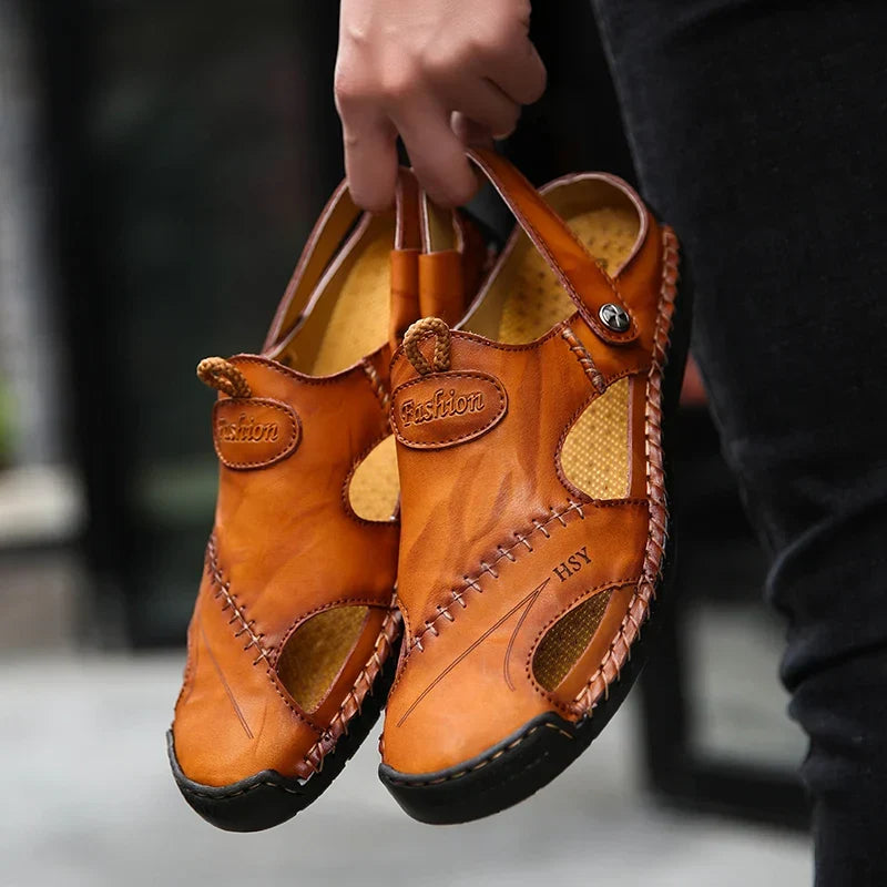 Men's Classic Leather Sandals – Mijas
