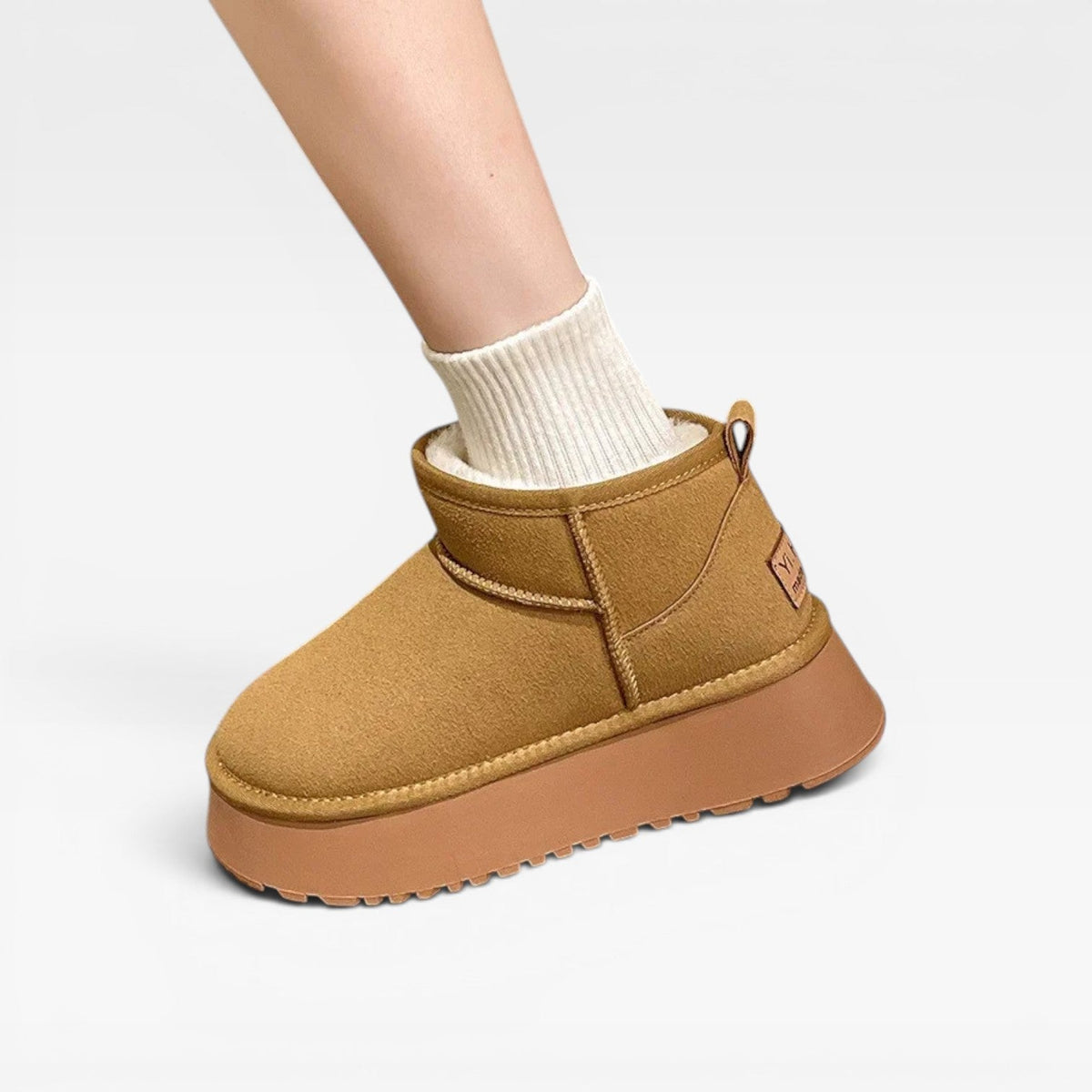 Women's Shearling Suede Platform Ankle Boots — view 3