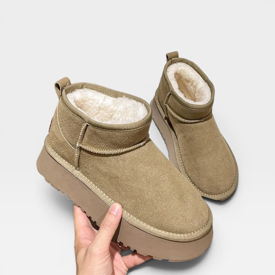 Women's Shearling Suede Platform Ankle Boots — view 5