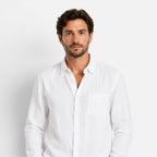Men's linen-look long-sleeve shirt and trousers co-ord set