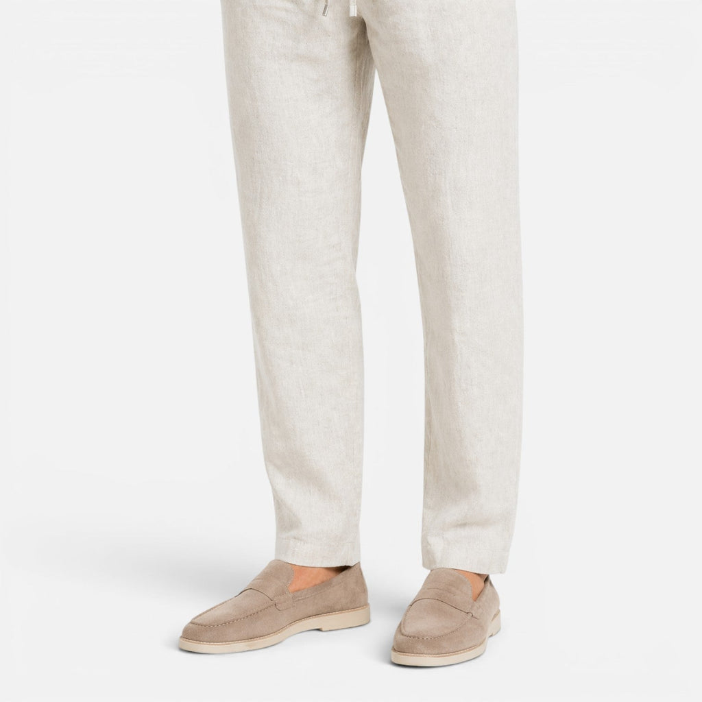 Men's linen-look long-sleeve shirt and trousers co-ord set