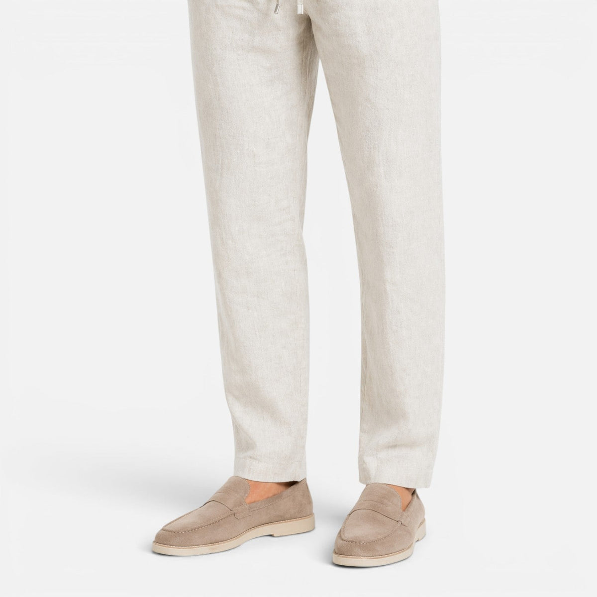 Men's linen-look long-sleeve shirt and trousers co-ord set