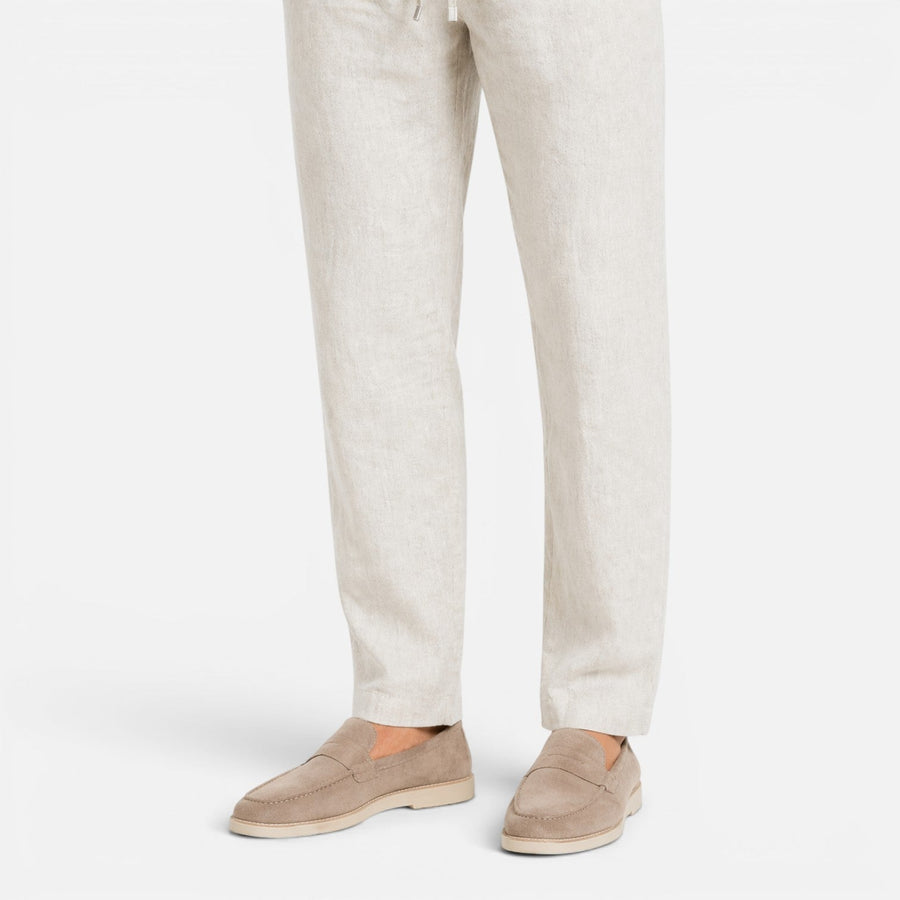 Men's linen-look long-sleeve shirt and trousers co-ord set