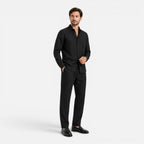 Men's linen-look long-sleeve shirt and trousers co-ord set