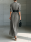 Zahara | Pleated long dress with a belt