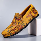 Men's Floral Leather Loafers – Konrad