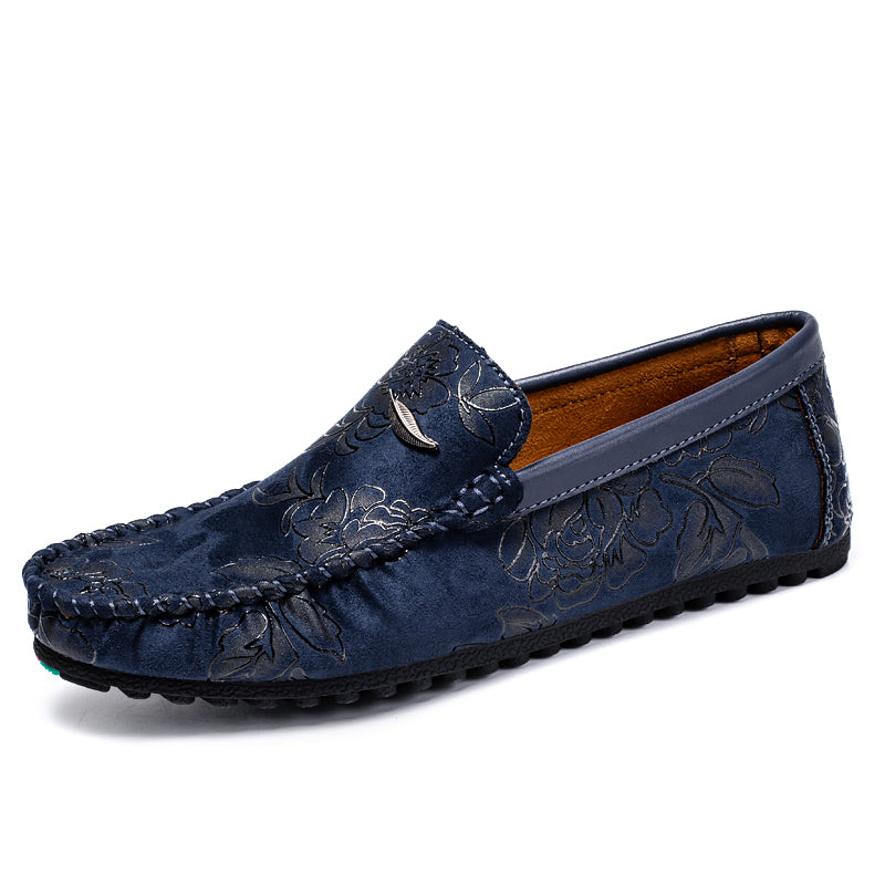 Men's Floral Leather Loafers – Konrad