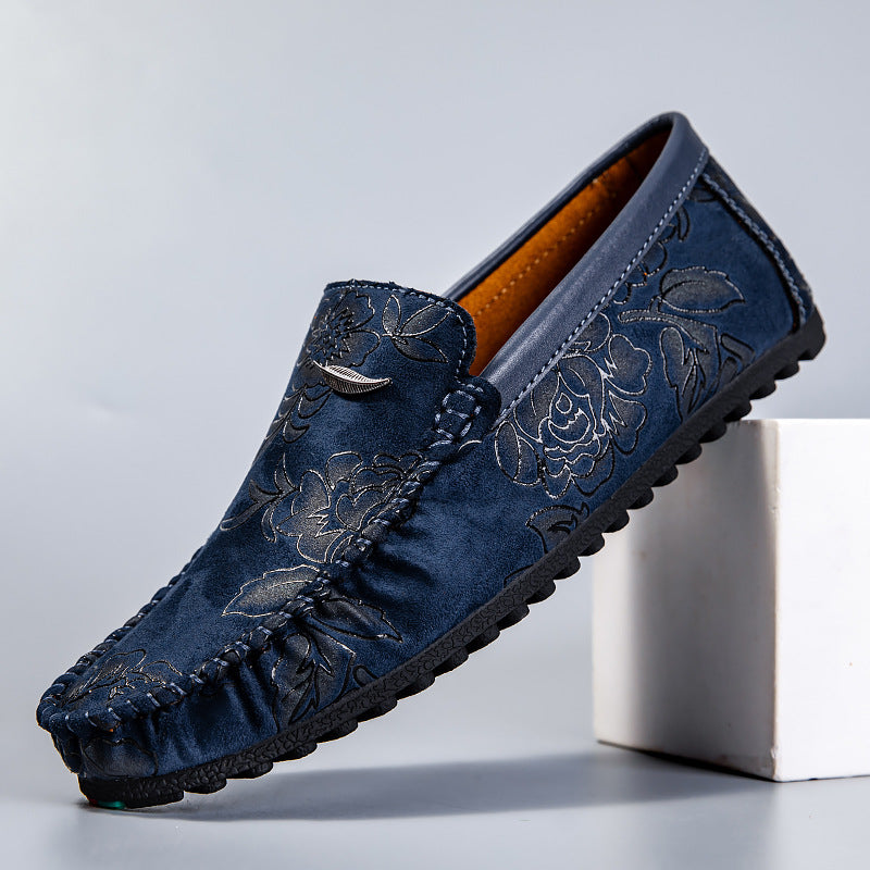 Men's Floral Leather Loafers – Konrad