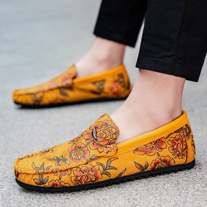 Men's Floral Leather Loafers – Konrad