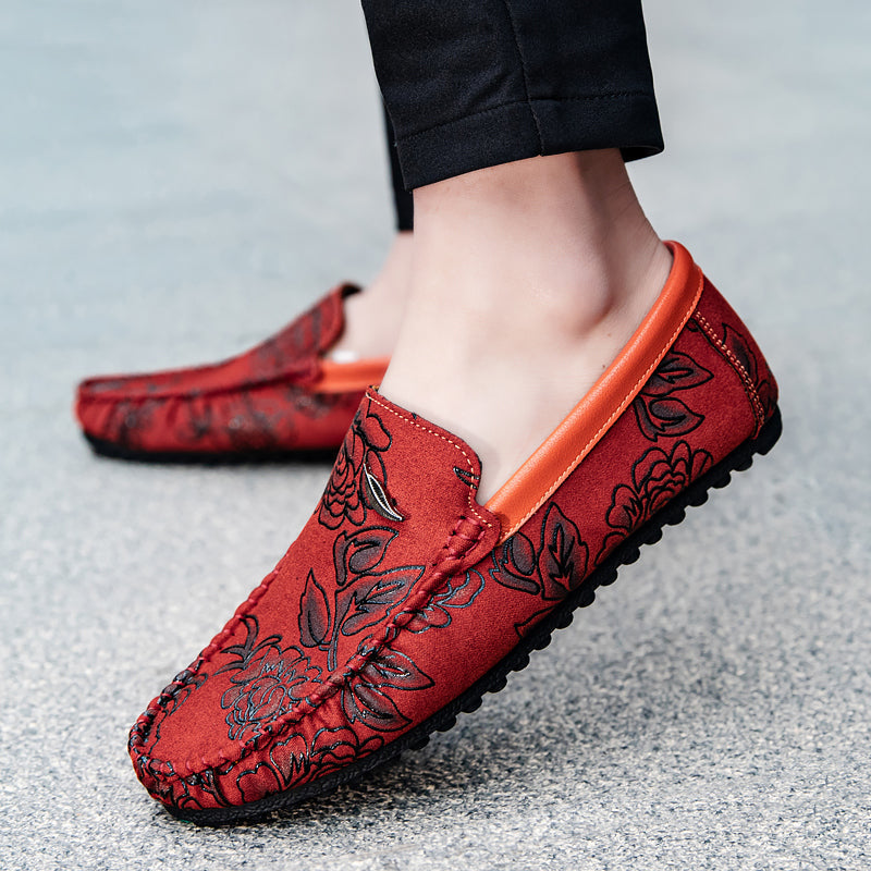 Men's Floral Leather Loafers – Konrad