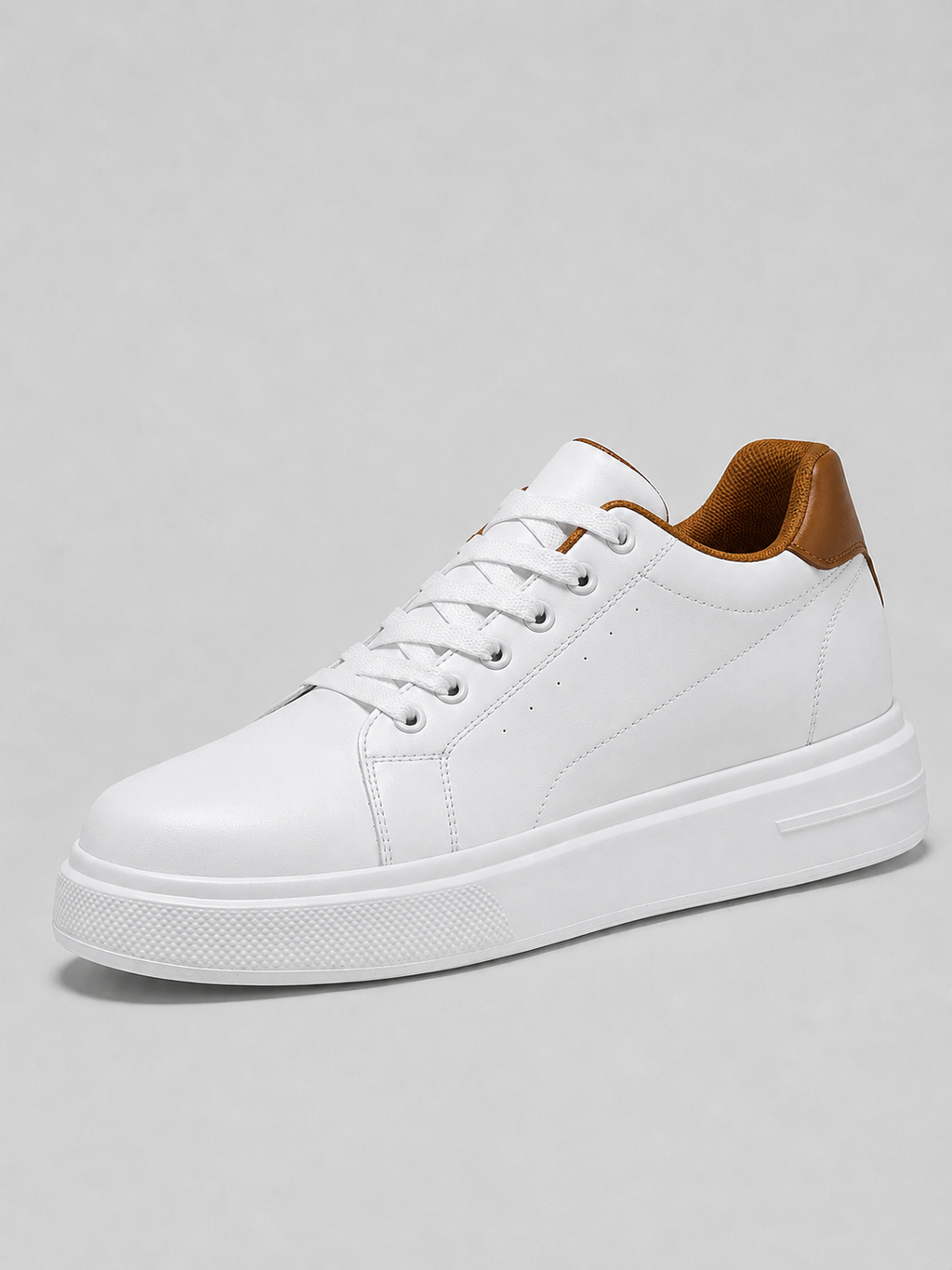 Men's low-top split leather lace-up trainers