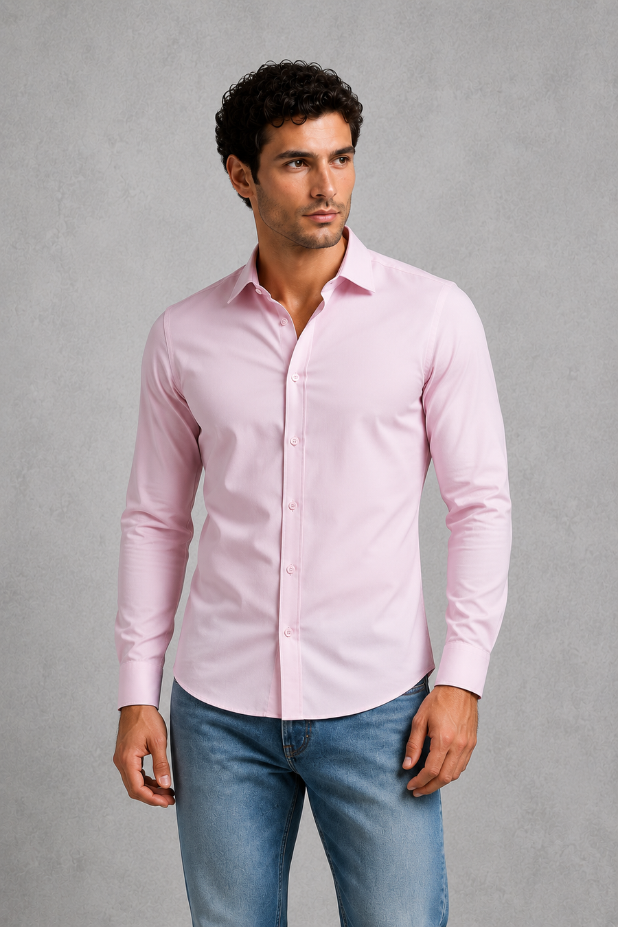 Men's wrinkle-resistant point collar formal shirt