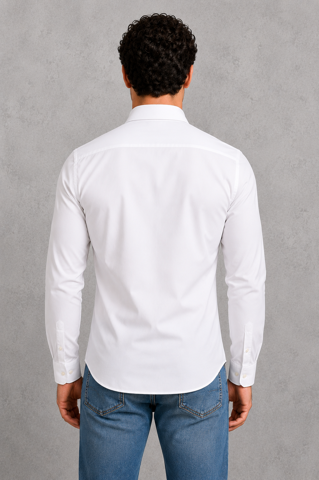 Men's wrinkle-resistant point collar formal shirt