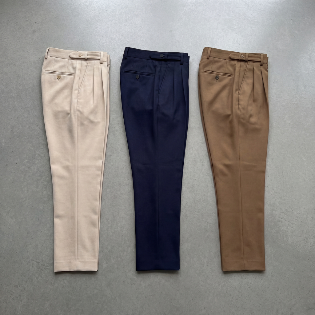 Men's tailored fit single-pleat trousers