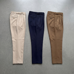 Men's tailored fit single-pleat trousers
