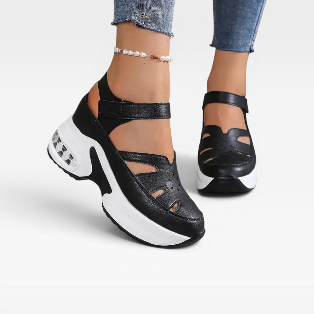 Women's Padded Platform Sandals with Cut-Out Design — view 6