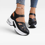 Women's Padded Platform Sandals with Cut-Out Design — view 6
