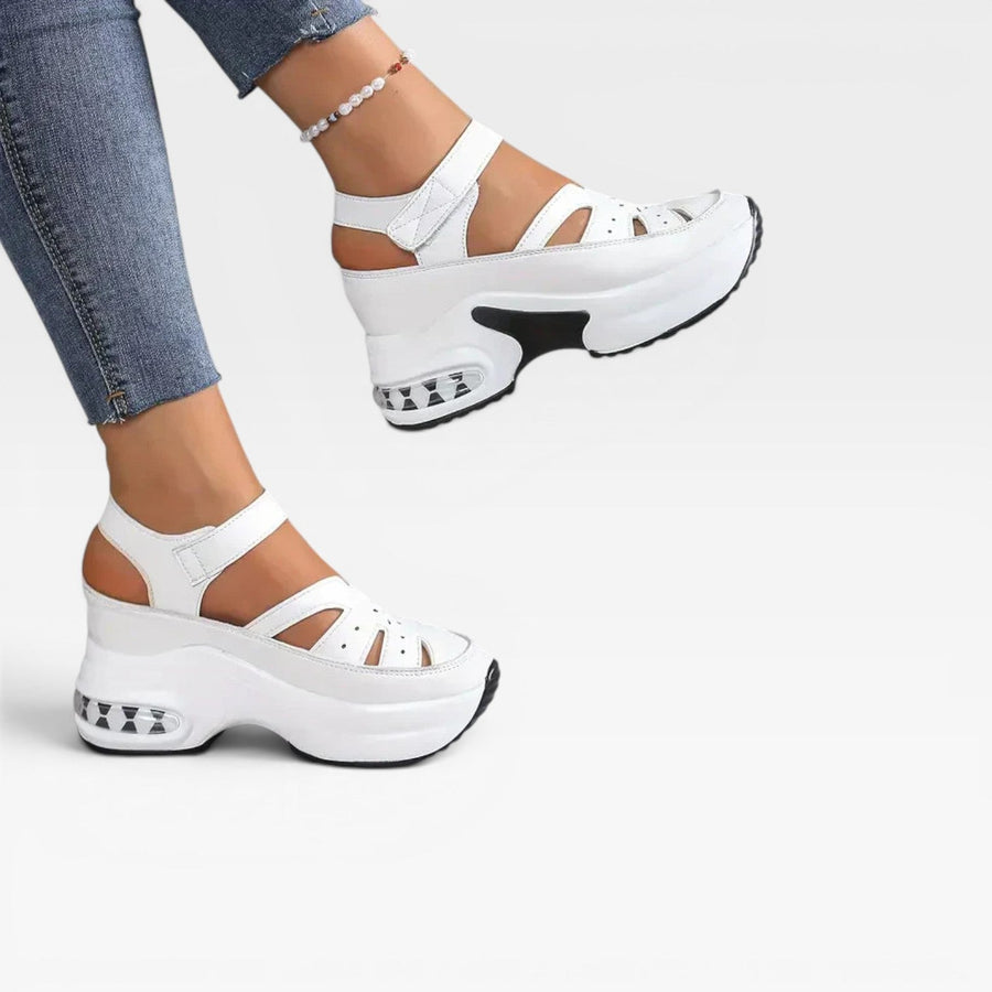 Women's Padded Platform Sandals with Cut-Out Design — view 4