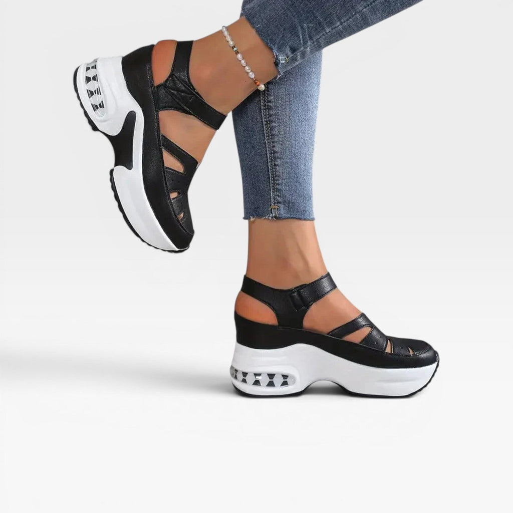 Women's Padded Platform Sandals with Cut-Out Design — view 7