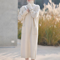 Genna | High-Neck Long-Sleeve Casual Loose Knit Dress
