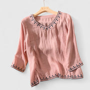 Taysia | Elegant V-Neck Blouse