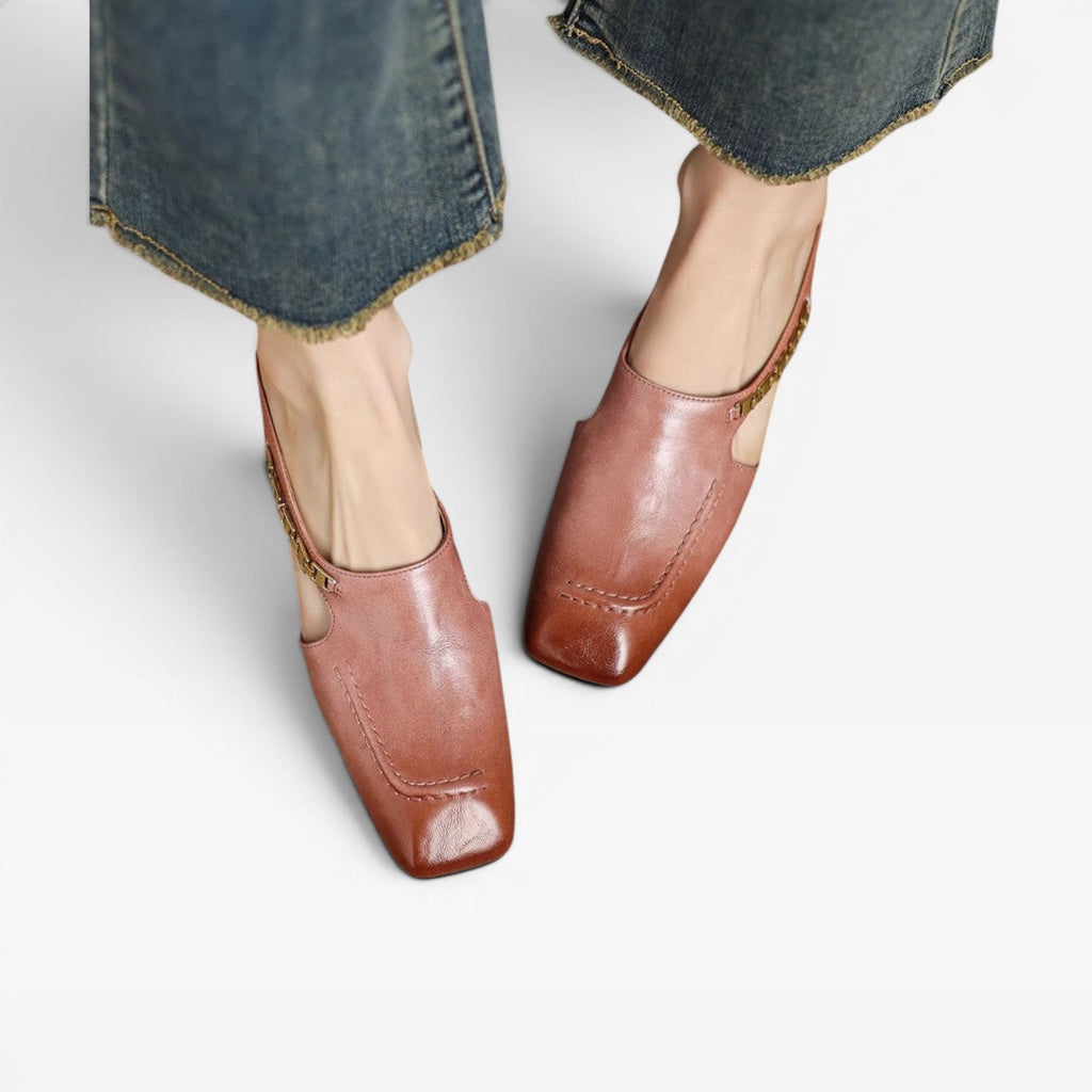 Women's Square Toe Leather Mules — view 16
