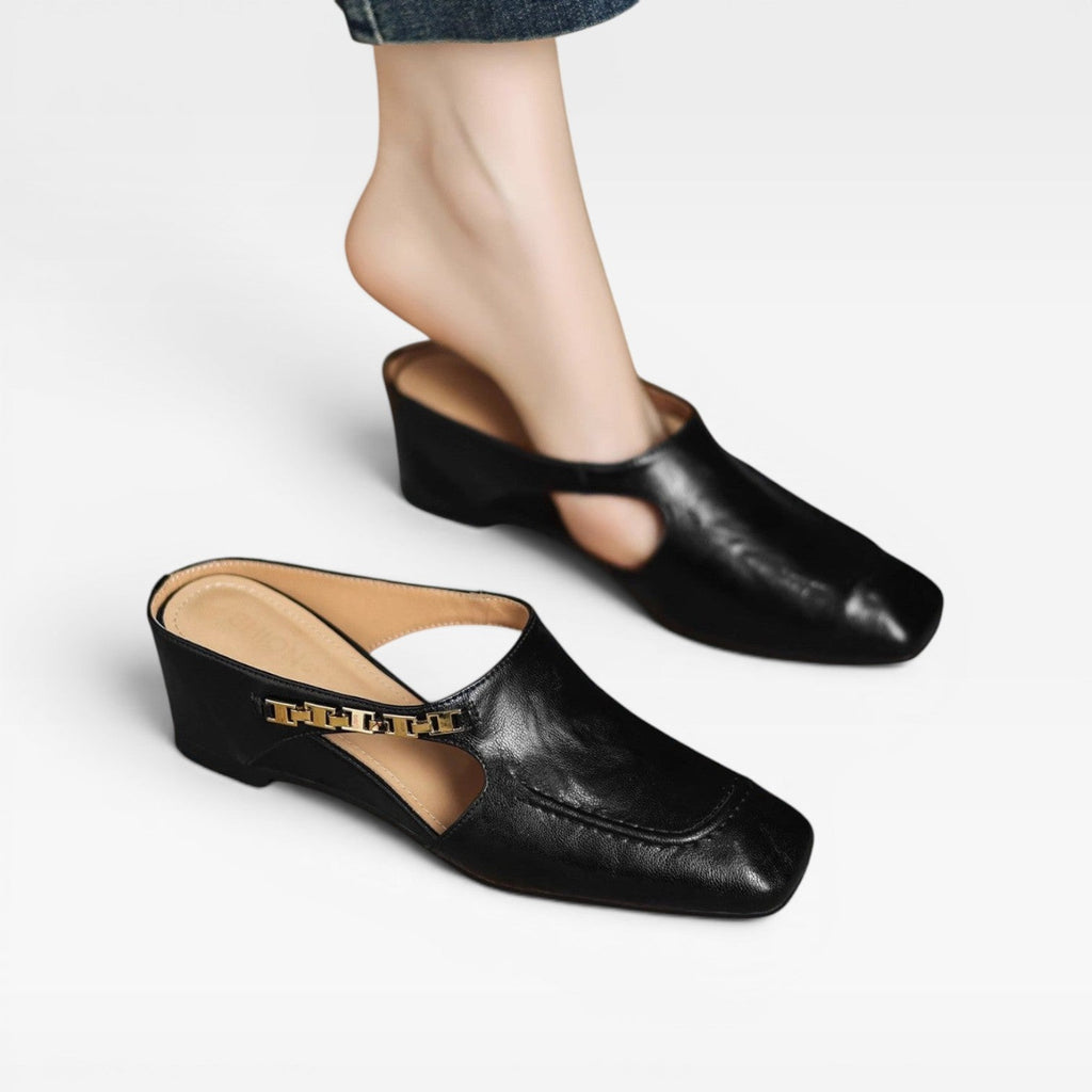 Women's Square Toe Leather Mules — view 11