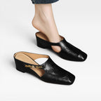 Women's Square Toe Leather Mules — view 11