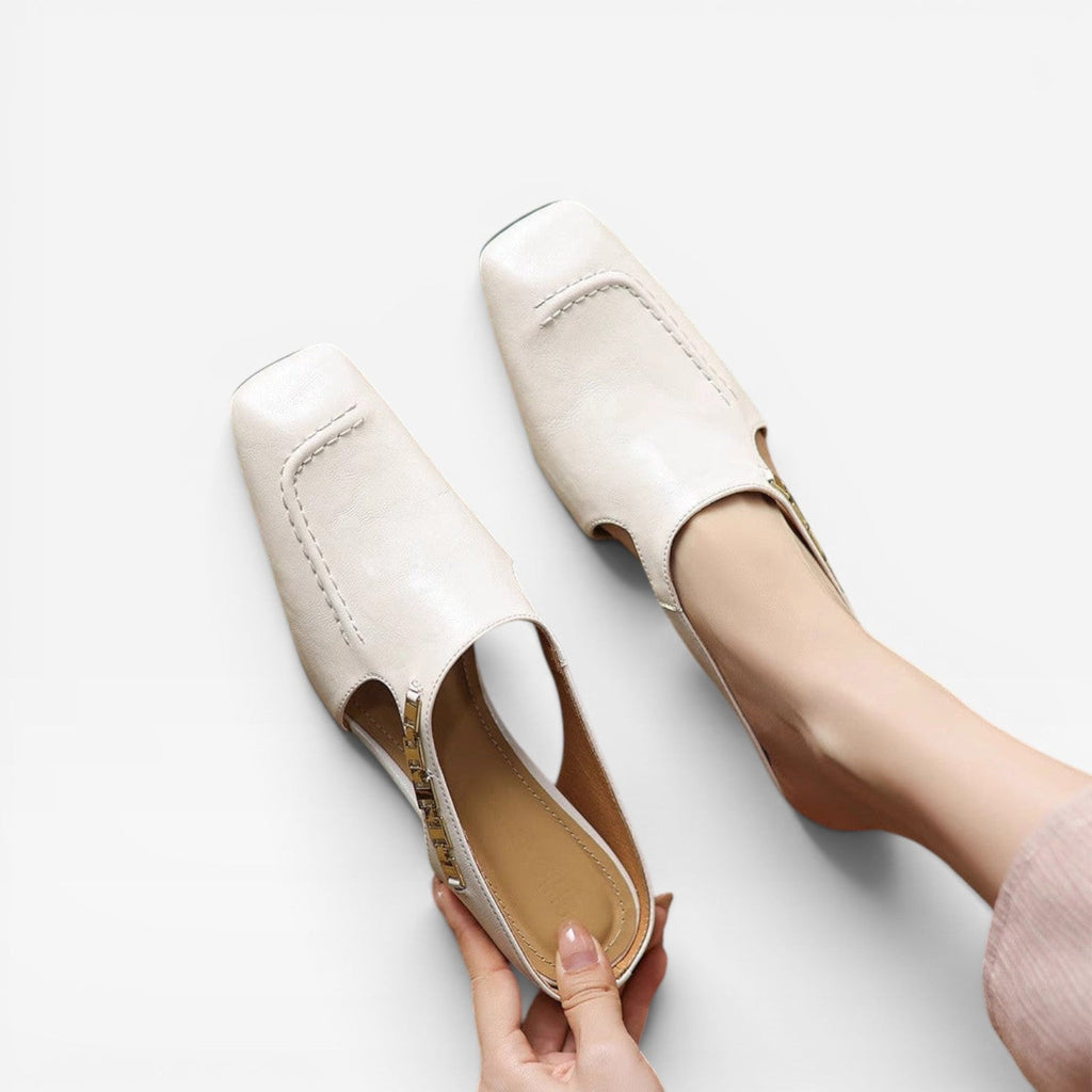 Women's Square Toe Leather Mules — view 12